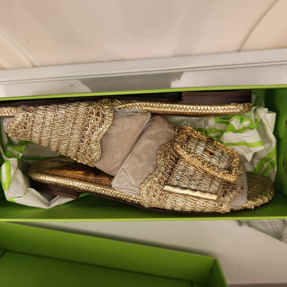 Sam Edelman Gold "Bambi" Slides. NIB. Size 6 NWT - image 8